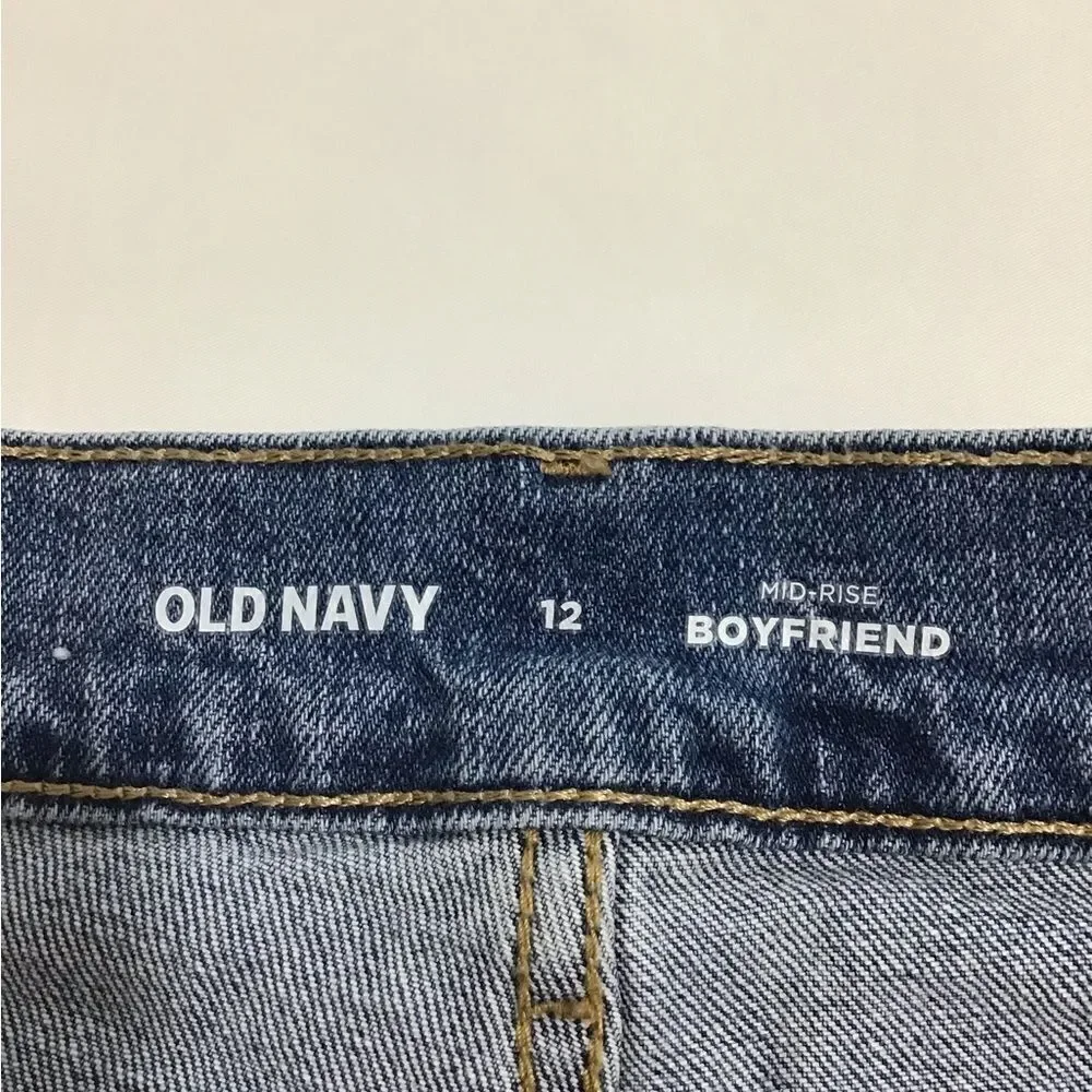 Old Navy Denim Mid Rise Boy Friend Jeans Size 12
